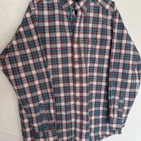 Ariat Pro Series Stretch Shirt Mens Large Plaid Long Sleeve Button Up Western - Picture 1 of 8